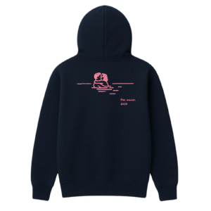 L’amour en rose - Hoodie bleu marine