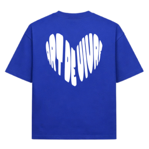 Bisou bisou - T-shirt bleu électrique